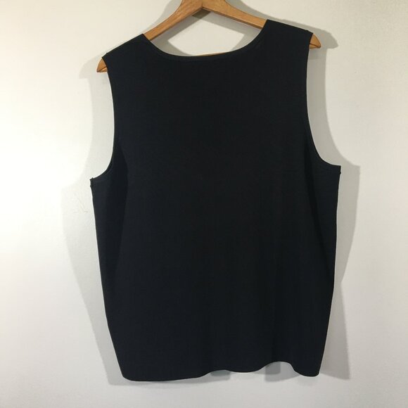 Worthington Black Sleeveless V Neck Knit Basic Tank - Picture 2 of 4
